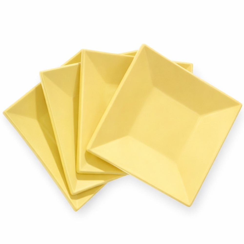 Tea Forte - 4 x Soho Plates 5.75” Butter Yellow | New
